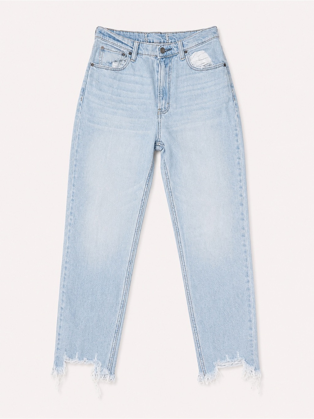 A&F Abercrombie & Fitch Light Wash High-Rise Straight Jeans - Light Blue 0